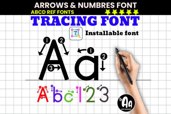 Arrows and Numbers Font for Web Design