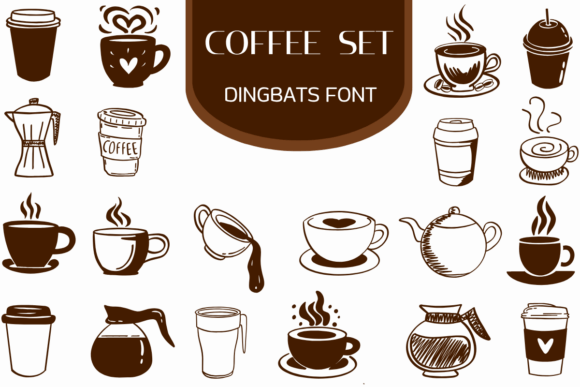Coffee Set Font for Business