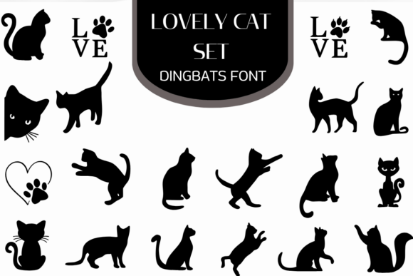 Loely Cat Set Font for Creative Marketing