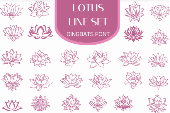 Lotus Line Set Font for Creative Projects