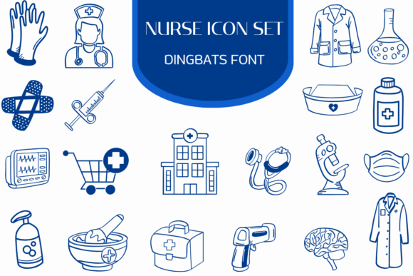 Nurse Icon Set Font for Web Design